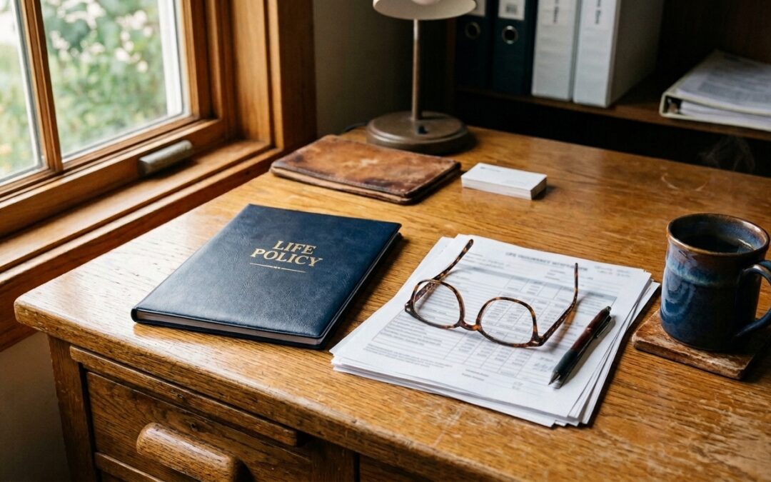Still life of a broker's desk representing an independent Mutual of Omaha Living Promise review